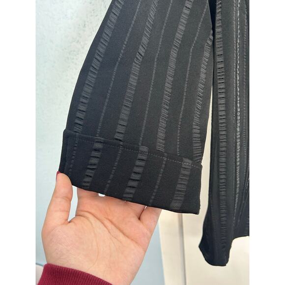 Vintage David N Jacket Size 8 Black Textured Striped Whimsygoth Office NWT - Picture 3 of 9